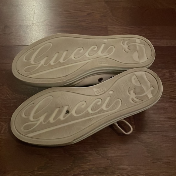 Gucci Washed Cotton GG Monogram Calfskin Low Top Sneakers - Picture 6 of 7